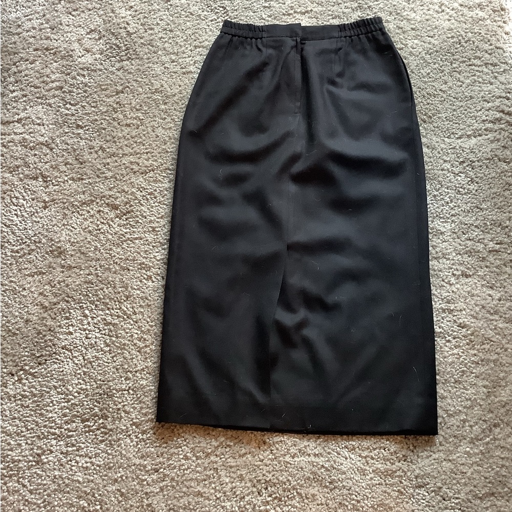 Talbots, Long Solid Black Wool Lined Skirt. Size … - image 6